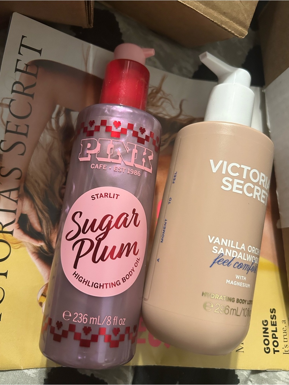 Victoria's Secret Sugar Plum Highlighting Body Oil & Vanilla orchid magnesium